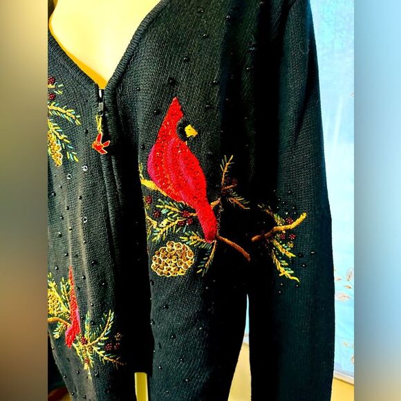 Tiara International Christmas Collection Cardinal Sweater size XL - Picture 1 of 9
